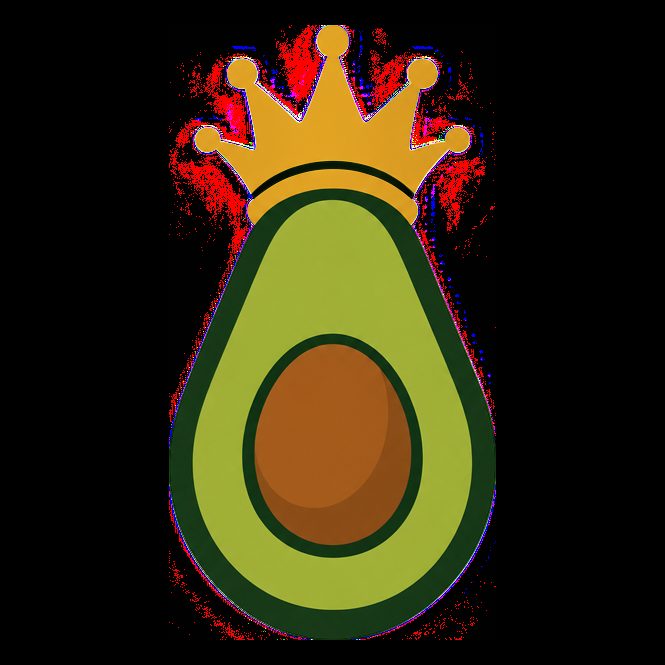 Guacoholic crowned avocado